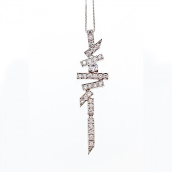 Sky Jewelry Серебряная цепочка с кулоном Фианиты  65