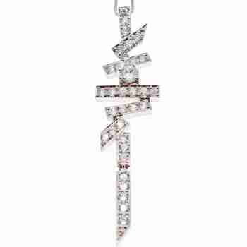 Sky Jewelry Серебряная цепочка с кулоном Фианиты