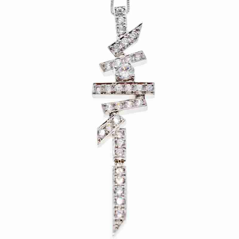 Sky Jewelry Серебряная цепочка с кулоном Фианиты