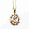Sky Jewelry Серебряная цепочка с кулоном в позолоте с сапфирами