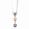 Sky Jewelry Золотая цепочка с кулоном с танзанит и белый сапфир
