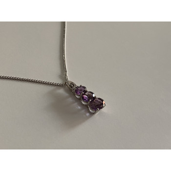 Sky Jewelry Цепочка с кулоном фиолетовый фианит   Желание