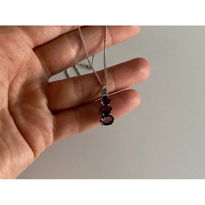 Sky Jewelry Цепочка с кулоном фиолетовый фианит   Желание