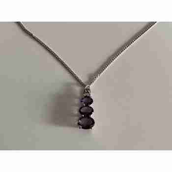 Sky Jewelry Цепочка с кулоном фиолетовый фианит   Желание