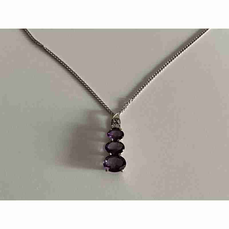 Sky Jewelry Цепочка с кулоном фиолетовый фианит   Желание