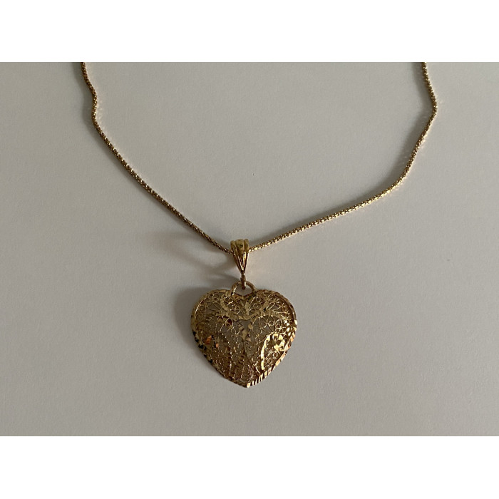 Sky Jewelry Серебряная цепочка с кулоном в позолоте   Золотое сердце