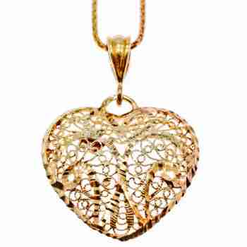 Sky Jewelry Серебряная цепочка с кулоном в позолоте   Золотое сердце