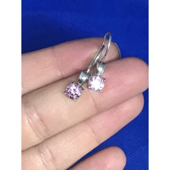 Sky Jewelry Серебряные серьги 925 пробы с розовым фианитом
