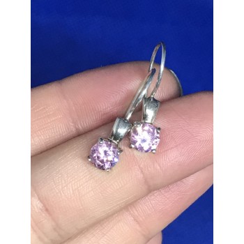 Sky Jewelry Серебряные серьги 925 пробы с розовым фианитом
