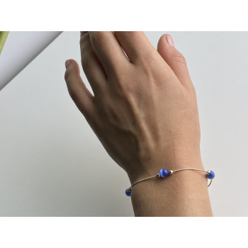 Sky Jewelry Серебряный браслет с ювелирным стеклом   Радость