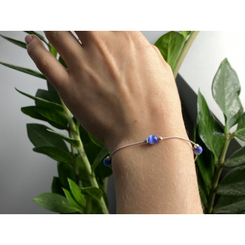 Sky Jewelry Серебряный браслет с ювелирным стеклом   Радость