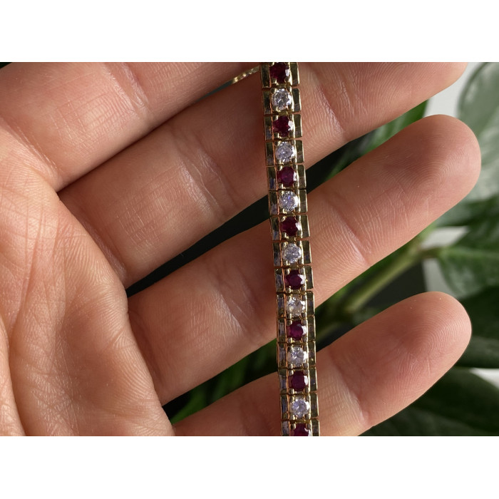 Sky Jewelry Серебряный браслет в позолоте со шпинелью и фианитами   Совершенство