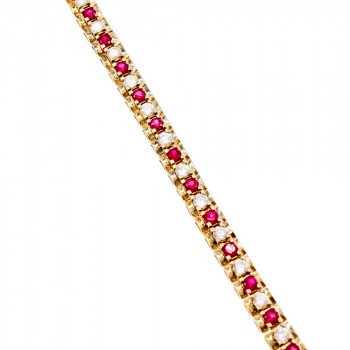 Sky Jewelry Серебряный браслет в позолоте со шпинелью и фианитами   Совершенство