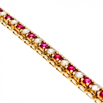 Sky Jewelry Серебряный браслет в позолоте со шпинелью и фианитами   Совершенство