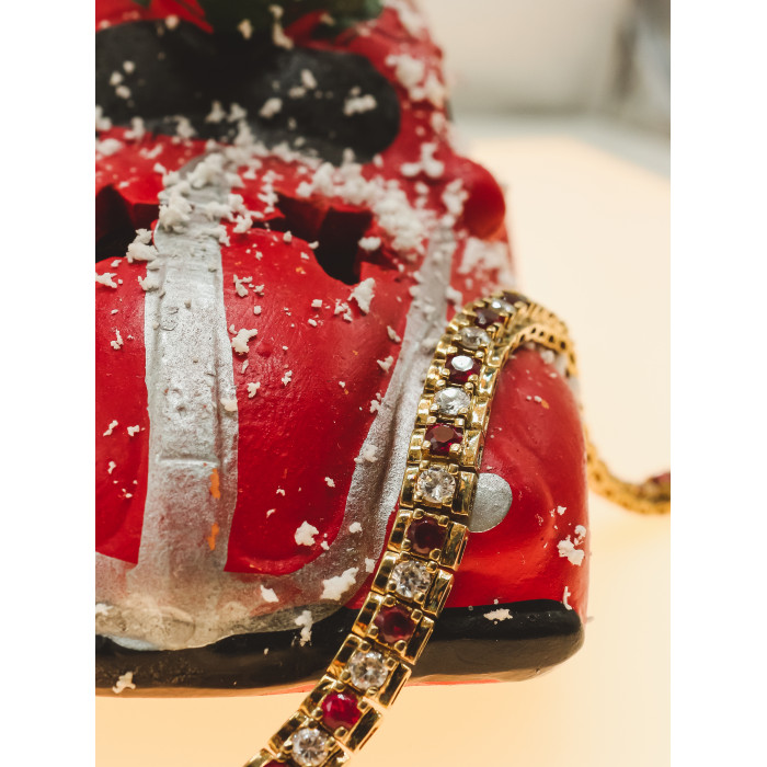 Sky Jewelry Серебряный браслет в позолоте со шпинелью и фианитами   Совершенство