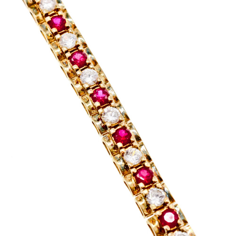 Sky Jewelry Серебряный браслет в позолоте со шпинелью и фианитами   Совершенство