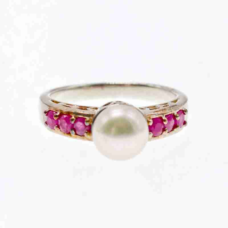 Sky Jewelry Кольцо из серебра с жемчугом и камнями шпинель  Идиллия 888
