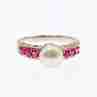 Sky Jewelry Кольцо из серебра с жемчугом и камнями шпинель  Идиллия 888