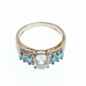 Sky Jewelry Кольцо из серебра с аквамаринами  Восторг  221