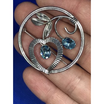 Sky Jewelry Серебряная брошь Sterling c топазом