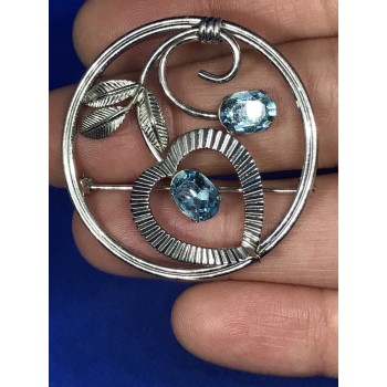 Sky Jewelry Серебряная брошь Sterling c топазом