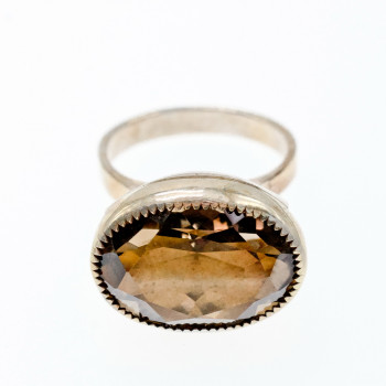 Sky Jewelry Кольцо из серебра с камнем гессонит  Винтаж 22