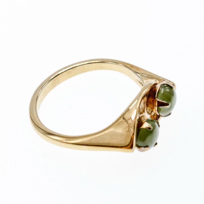 Sky Jewelry Кольцо из серебра в позолоте с нефритом