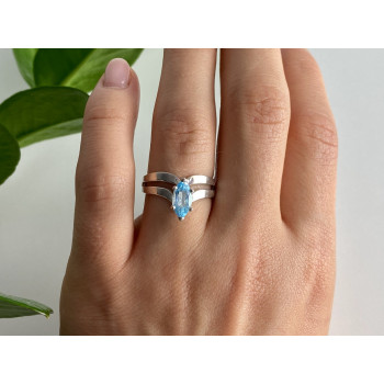 Sky Jewelry Кольцо из серебра с камнем турмалин параиба