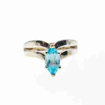 Sky Jewelry Кольцо из серебра с камнем турмалин параиба