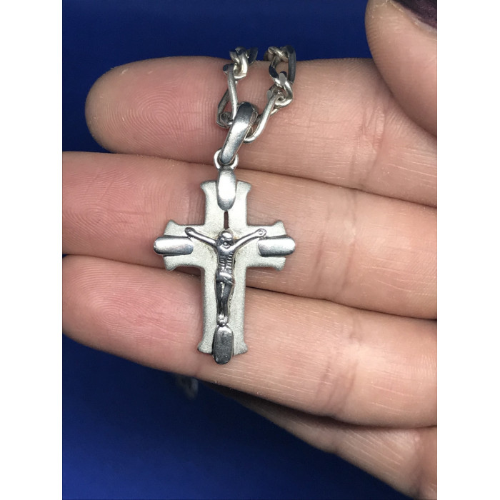 Sky Jewelry Серебряная цепочка с крестом для мужчины