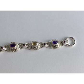 Sky Jewelry Браслет из серебра с агатом и марказитом   Радуга