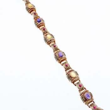 Sky Jewelry Браслет из серебра с агатом и марказитом   Радуга