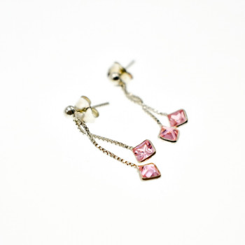 Sky Jewelry Серьги из серебра с фианитами  Нежность  22