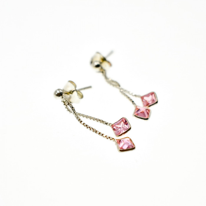 Sky Jewelry Серьги из серебра с фианитами  Нежность  22