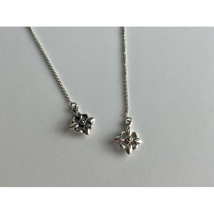 Sky Jewelry Серебряные серьги-протяжки (продевки)  с марказитом