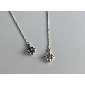 Sky Jewelry Серебряные серьги-протяжки (продевки)  с марказитом