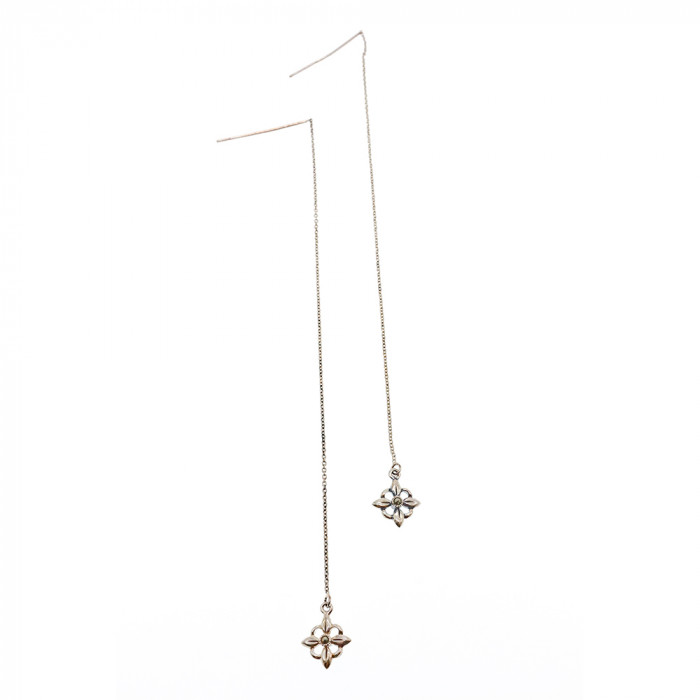 Sky Jewelry Серебряные серьги-протяжки (продевки)  с марказитом