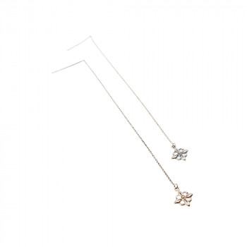 Sky Jewelry Серебряные серьги-протяжки (продевки)  с марказитом