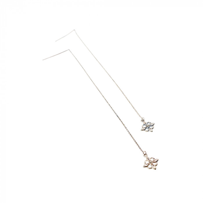 Sky Jewelry Серебряные серьги-протяжки (продевки)  с марказитом