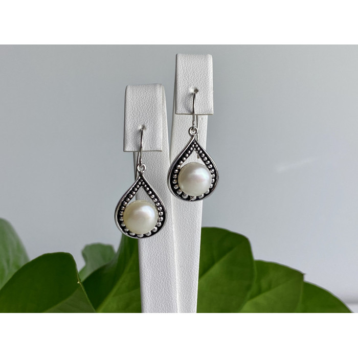 Sky Jewelry Серебряные серьги с жемчугом Винтаж