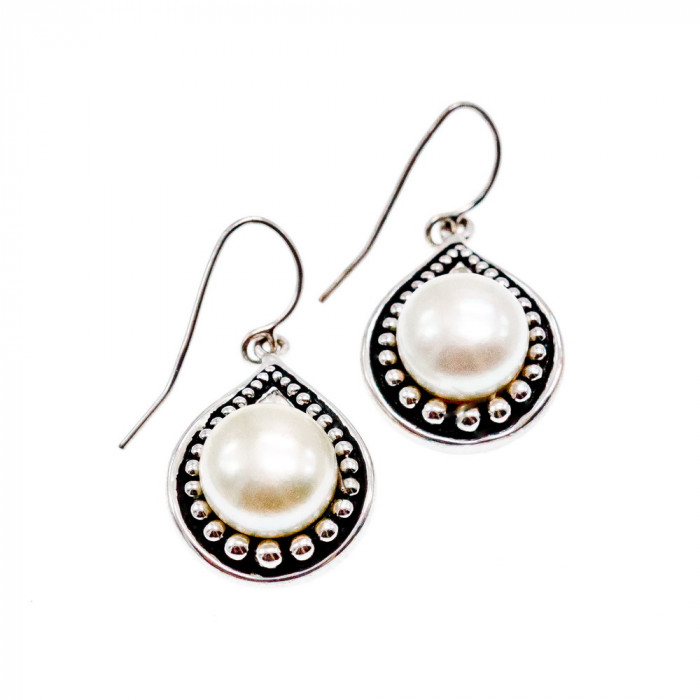 Sky Jewelry Серебряные серьги с жемчугом Винтаж