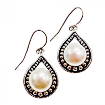 Sky Jewelry Серебряные серьги с жемчугом Винтаж