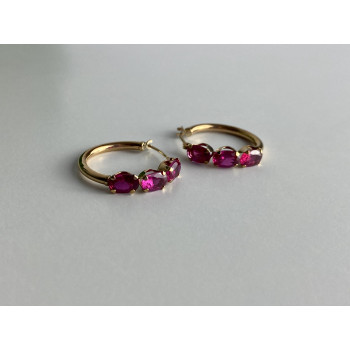 Sky Jewelry Золотые серьги с рубинами Романтика