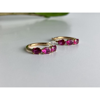 Sky Jewelry Золотые серьги с рубинами Романтика