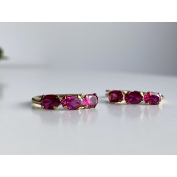 Sky Jewelry Золотые серьги с рубинами Романтика