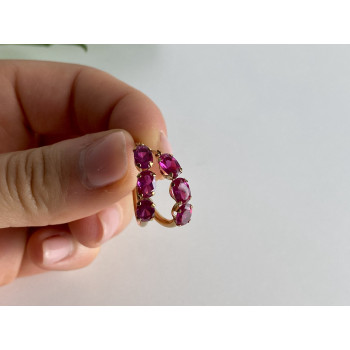 Sky Jewelry Золотые серьги с рубинами Романтика