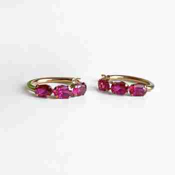 Sky Jewelry Золотые серьги с рубинами Романтика