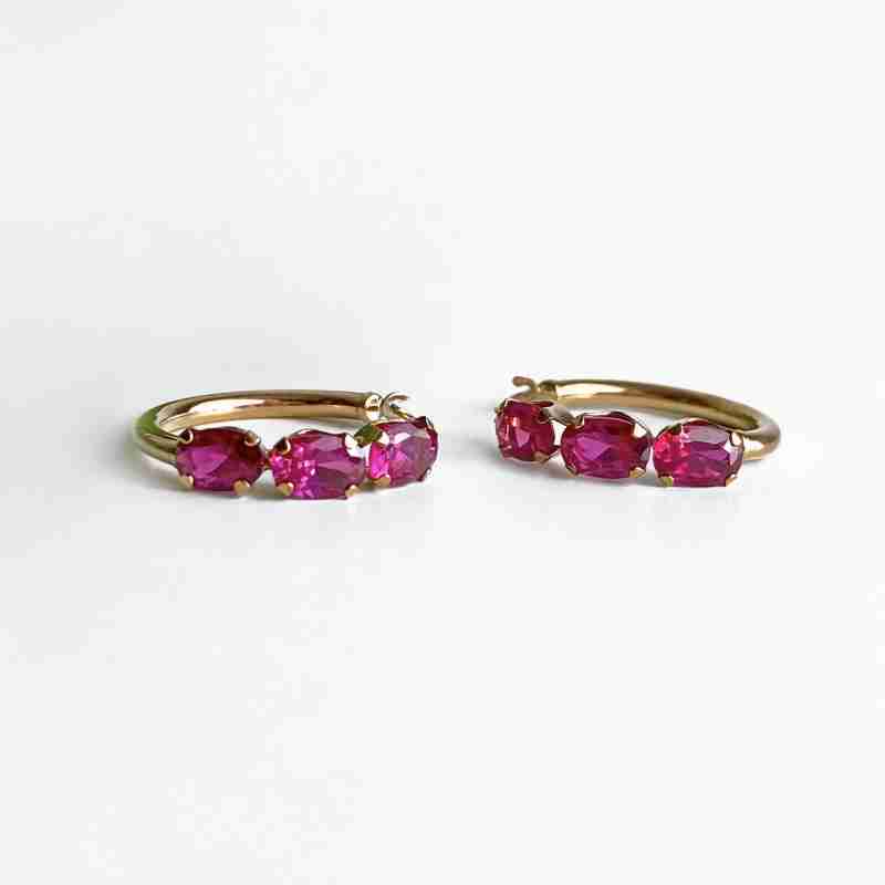 Sky Jewelry Золотые серьги с рубинами Романтика