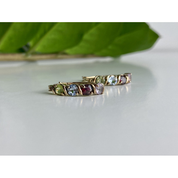 Sky Jewelry Серьги из серебра с позолотой с натуральными камнями  Винтаж