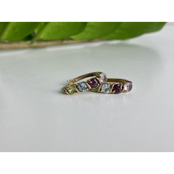 Sky Jewelry Серьги из серебра с позолотой с натуральными камнями  Винтаж